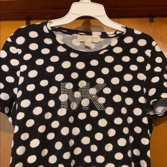 Michael Michael Kors Size XL Black and White Polka Dot Sot Top - Picture 3 of 5